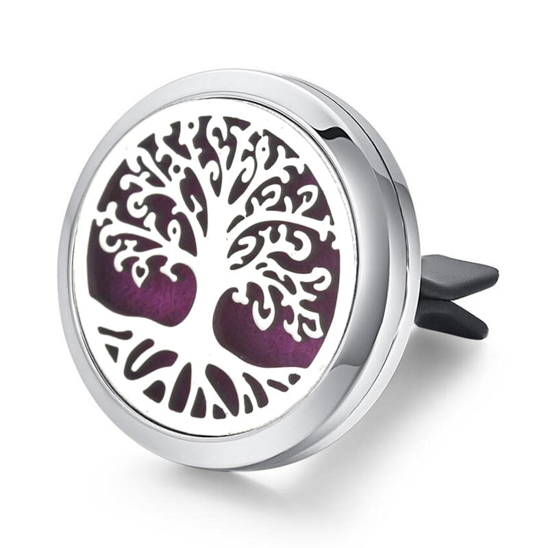 Tree of Life Stainless Steel Car Air Freshener Perfume Essential Oil Diffuser Locket
