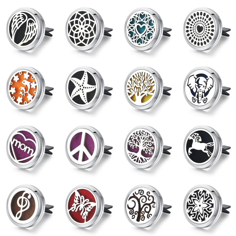 Tree of Life Stainless Steel Car Air Freshener Perfume Essential Oil Diffuser Locket