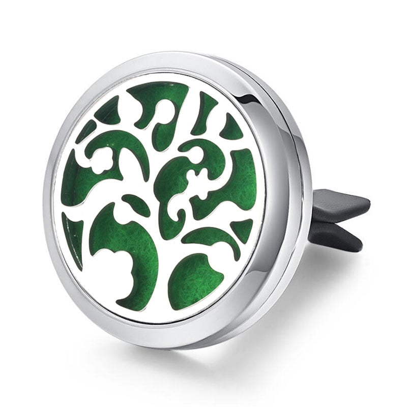 Tree of Life Stainless Steel Car Air Freshener Perfume Essential Oil Diffuser Locket