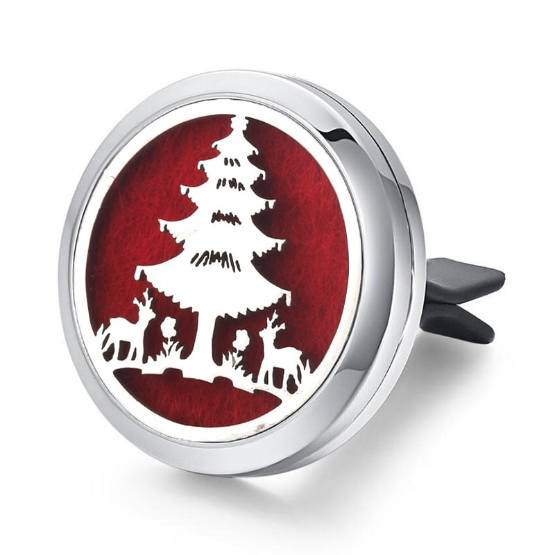 Tree of Life Stainless Steel Car Air Freshener Perfume Essential Oil Diffuser Locket
