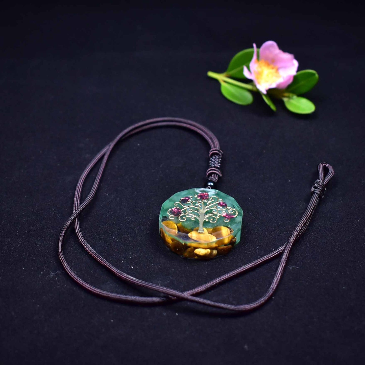 Tree Of Life Orgonite Necklace Energy Crystal Healing Reiki Chakra Yoga Meditation Orgone Pendant