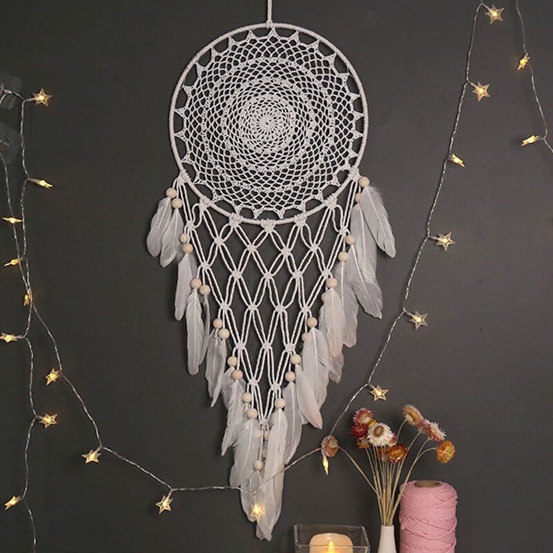 Large Boho Decor Dream Catcher Nordic White Black Macrame