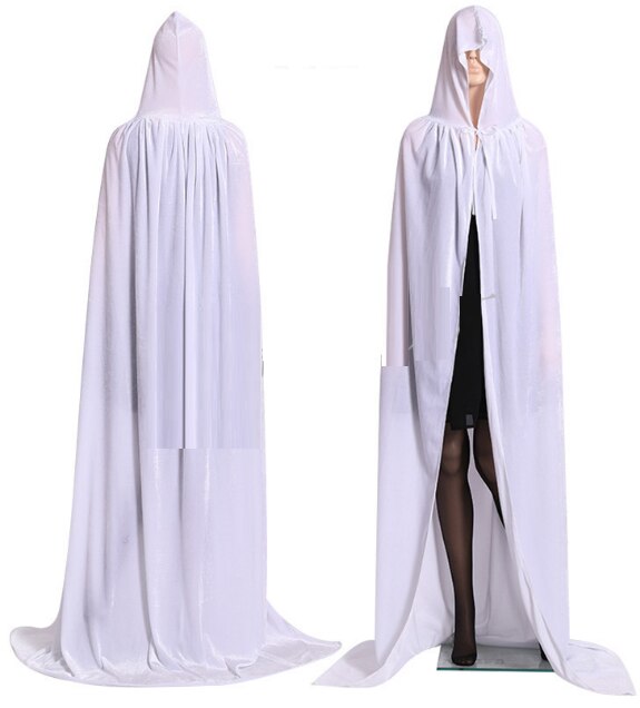 Fancy Cloak Velvet Hooded Adult Witch Long Purple Green Red Black  Cloaks Hood Capes
