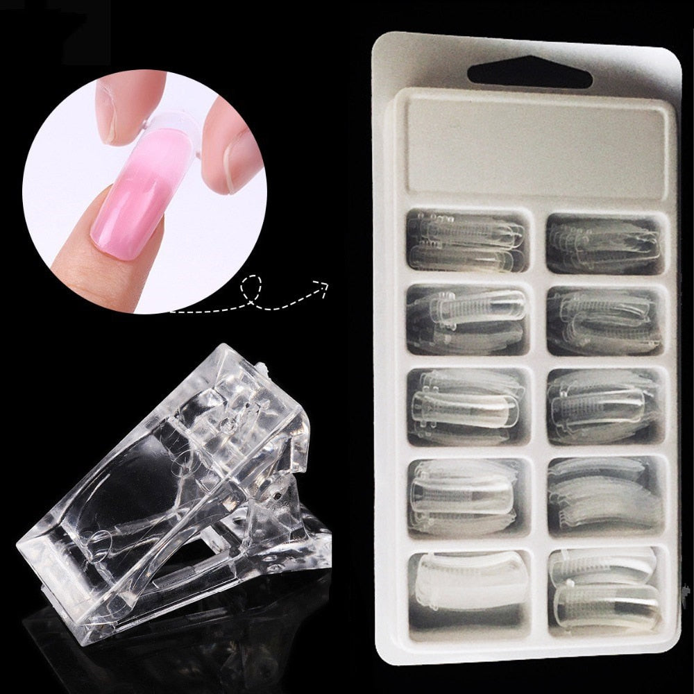 100 Pcs Poly Nail Gel Quick Building Mold Tips Nail