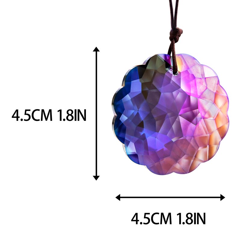 H&D 45mm Purple Hanging Crystals Prisms for Window Suncatchers Chandelier Parts Rainbow Maker DIY Pendant For Home Garden Decor