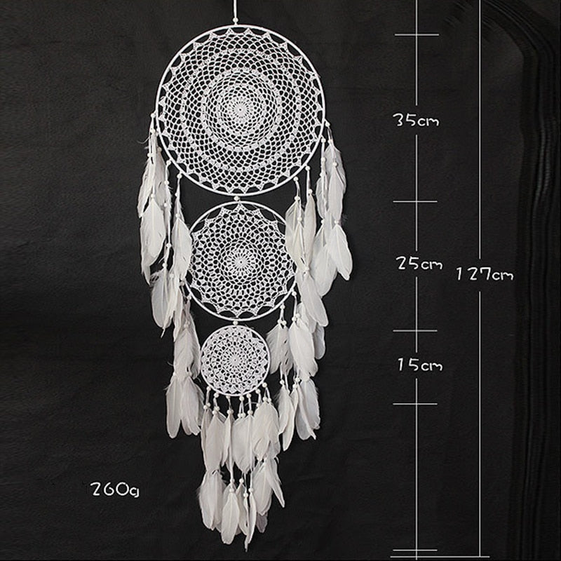 Large Boho Decor Dream Catcher Nordic White Black Macrame