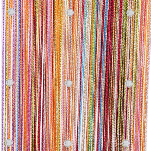 Crystal Beads Tassel Silk String Bead Curtain Door Divider Drape Sheer Panel Curtains