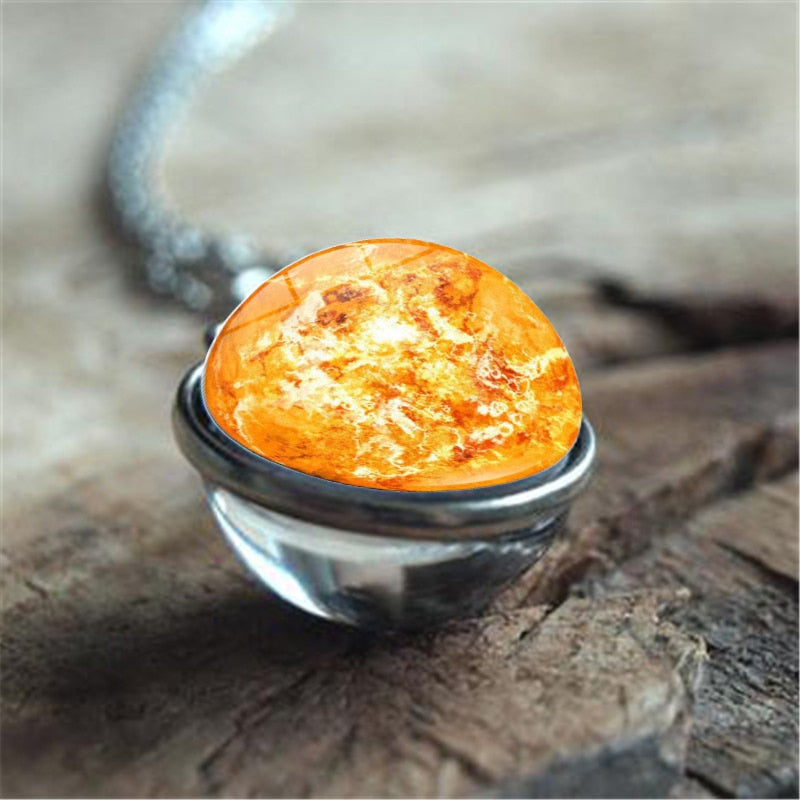 Galaxy Nebula Planet Necklace with the Universe Solar System, Moon, Earth, Sun,  Unisex