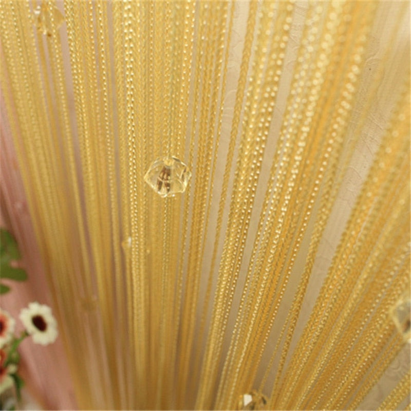 Crystal Beads Tassel Silk String Bead Curtain Door Divider Drape Sheer Panel Curtains