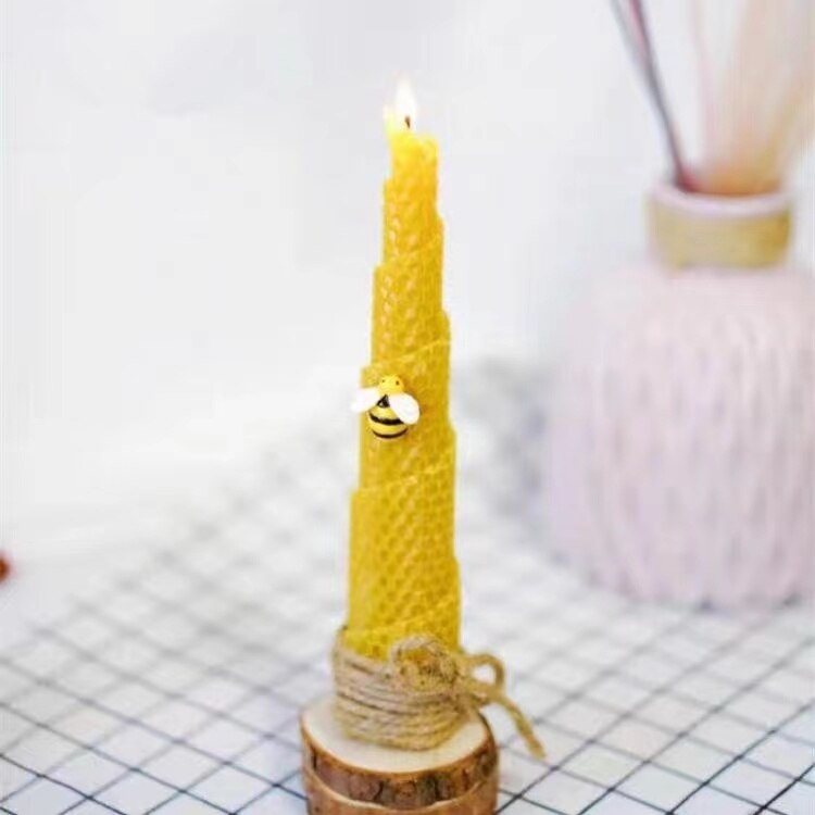 20x20cm Bee wax tablets handmade candle honeycomb sheet hand roll wax sheet DIY candle material smokeless