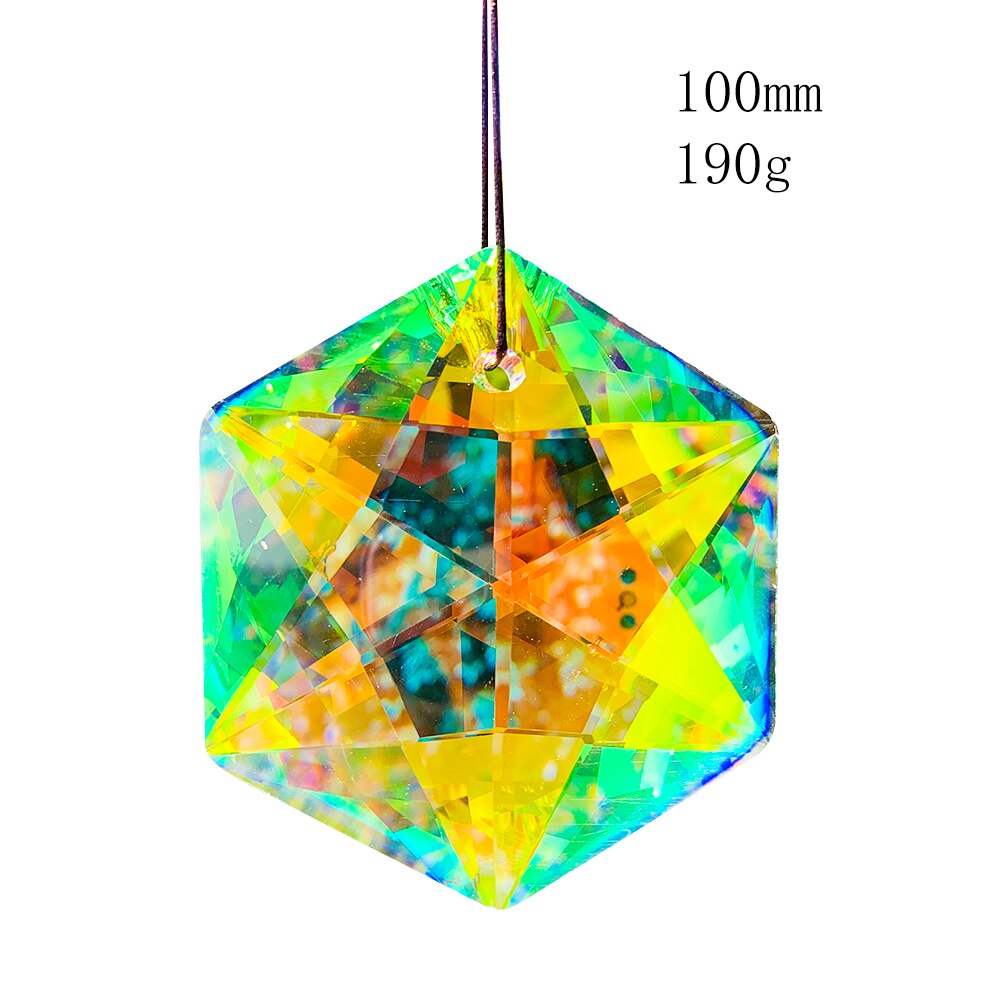 Six-pointed Star Accessories for Chandeliers Star of David Glass Art Crystal Prism Faceted Rainbow Maker Home Garden Decor