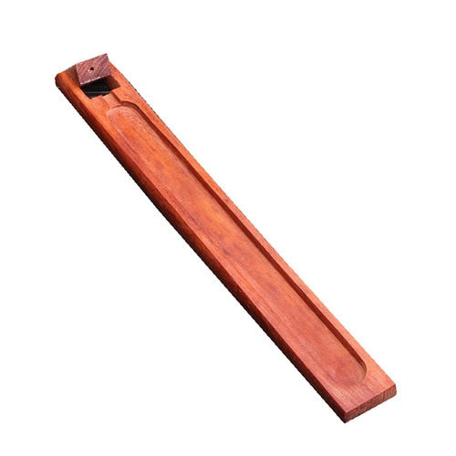 Elegant Natural Plain Wooden Incense Burner Stick Ash Catcher  Brass Incense Holder  Zen Buddhist Supplies