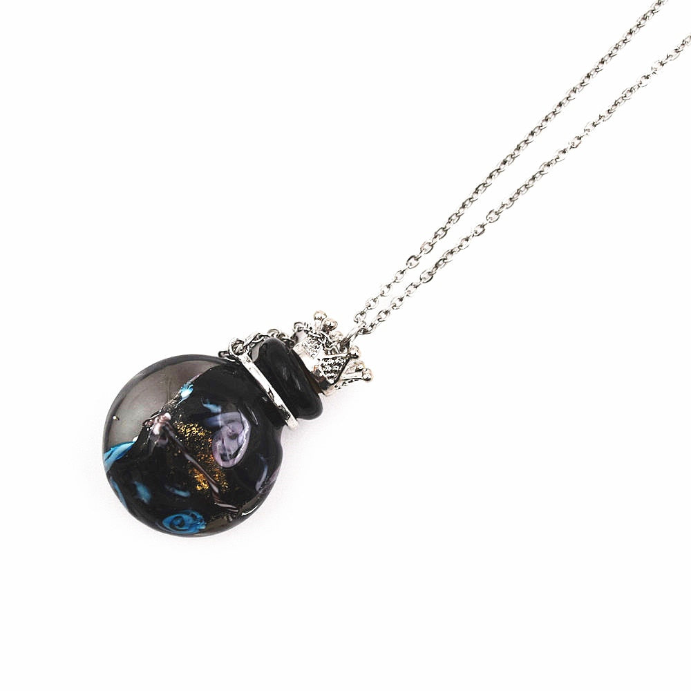 Round Diffuser Perfume Refillable Colored Handmade Essential Oil Aromatherapy Bottle Pendant Necklace