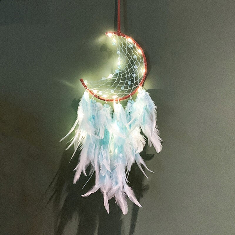 Half Moon Dream catchers With Lights Handmade