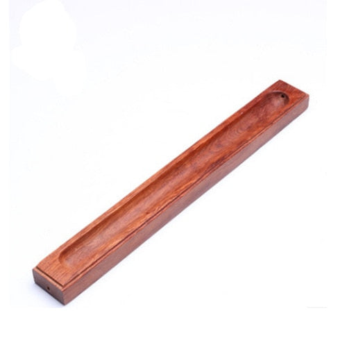 Elegant Natural Plain Wooden Incense Burner Stick Ash Catcher  Brass Incense Holder  Zen Buddhist Supplies
