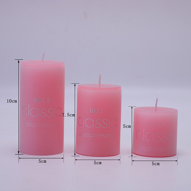 European Style Classical Cylindrical Multi Color Handmade Scented Candles Smoke Free Wedding Hotel Festive Atmosphere Decoration