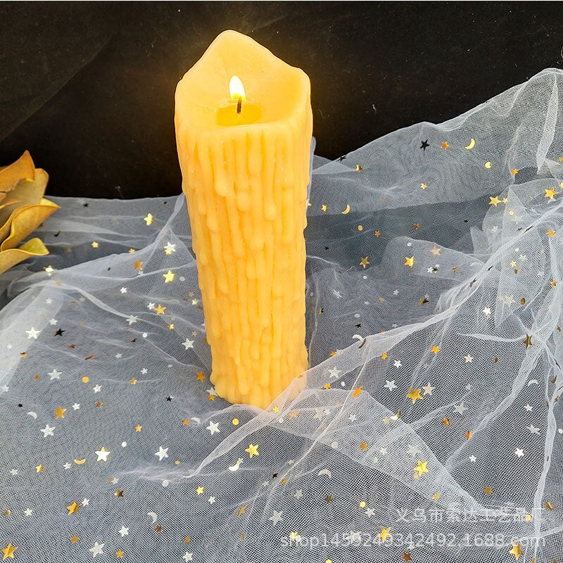 Energy Magic Ritual Candle Scented Bees Wax Large Spell Candle Weeping Handmade Pagan Candle