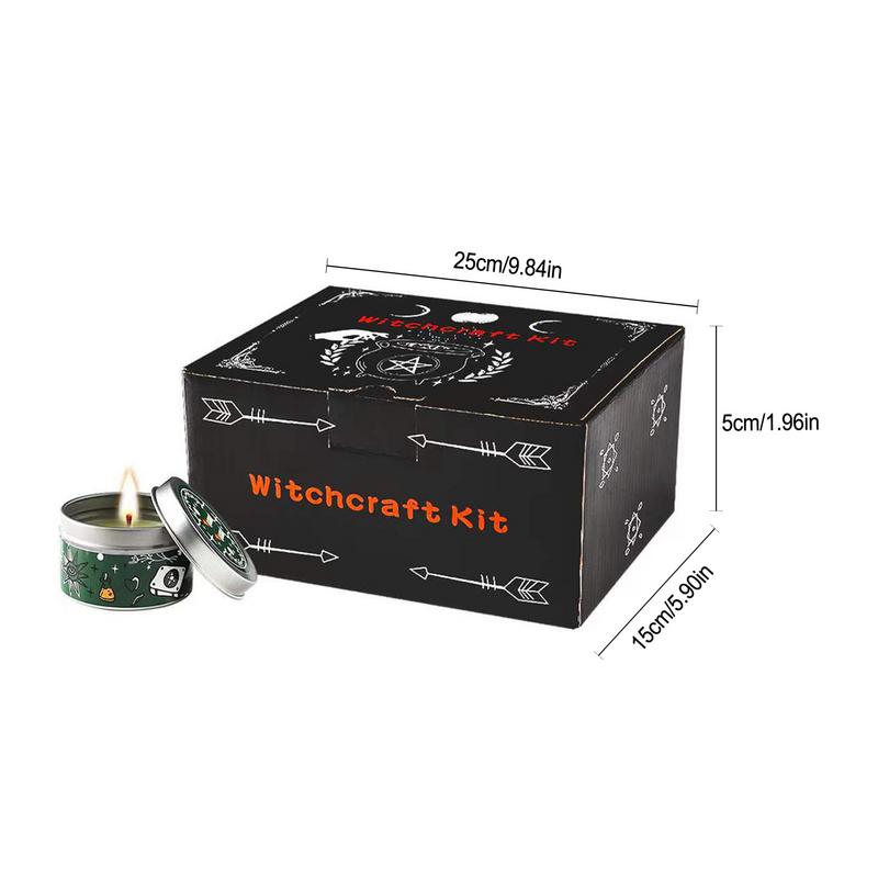 Witchcraft Supplies Spell Candles For Witches Mini Crystals Jars Dried Herbs And Candles Western Atmosphere Arrangement Supplies