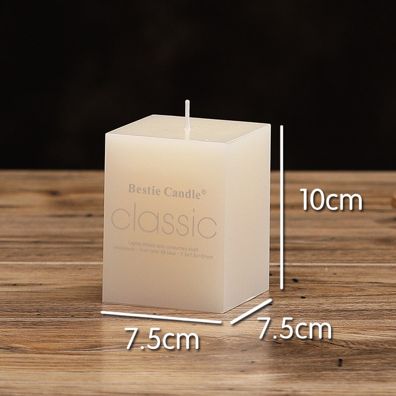 Elegant and Classic Ivory White Candle Cylindrical Romantic Smokeless Candle Home Decoration