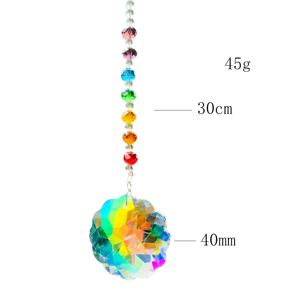 Rainbow Glass Spacer Beads Fire Polished AB Color Sun Flower Crystal Prism Sun Catcher Jewelry Pendant Yard Garden Hanging Decor