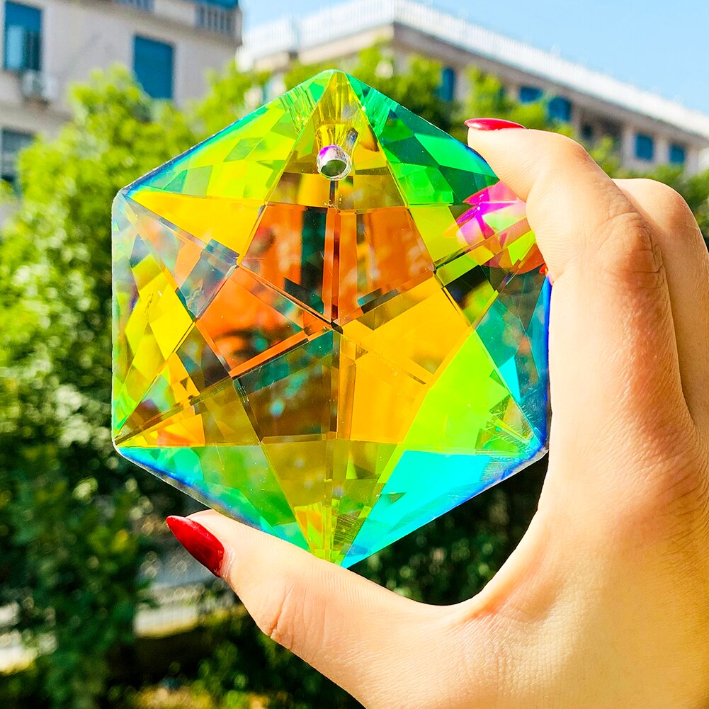 Six-pointed Star Accessories for Chandeliers Star of David Glass Art Crystal Prism Faceted Rainbow Maker Home Garden Decor