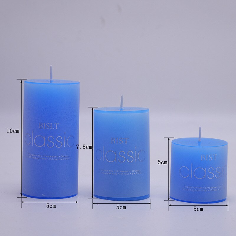 European Style Classical Cylindrical Multi Color Handmade Scented Candles Smoke Free Wedding Hotel Festive Atmosphere Decoration