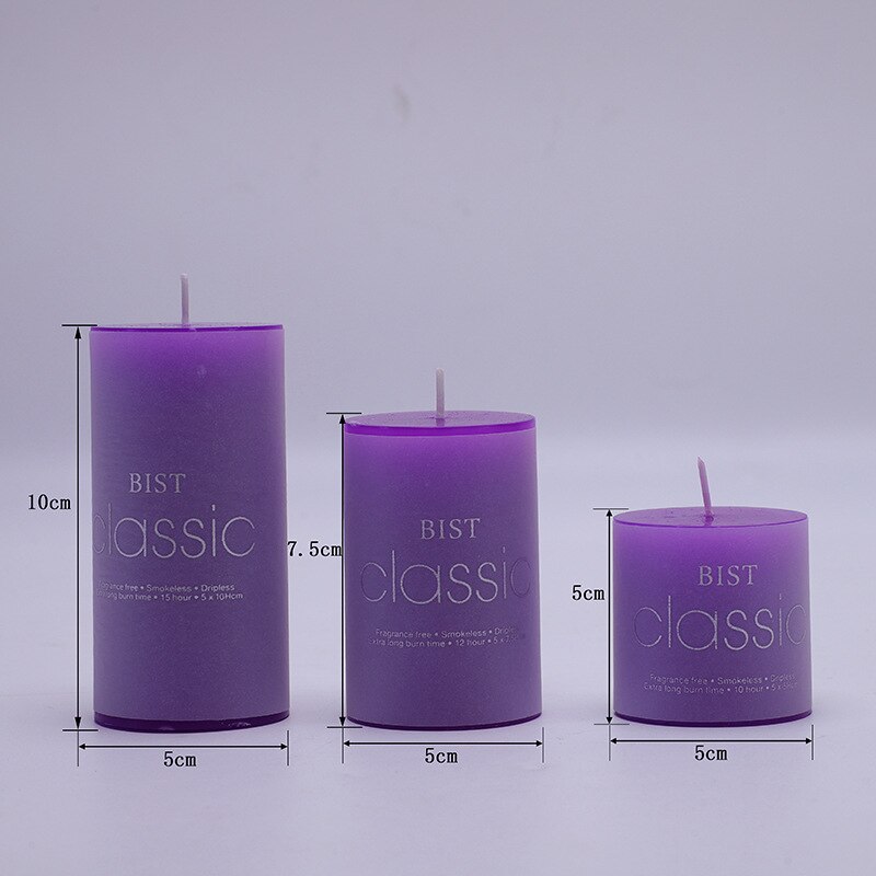 European Style Classical Cylindrical Multi Color Handmade Scented Candles Smoke Free Wedding Hotel Festive Atmosphere Decoration