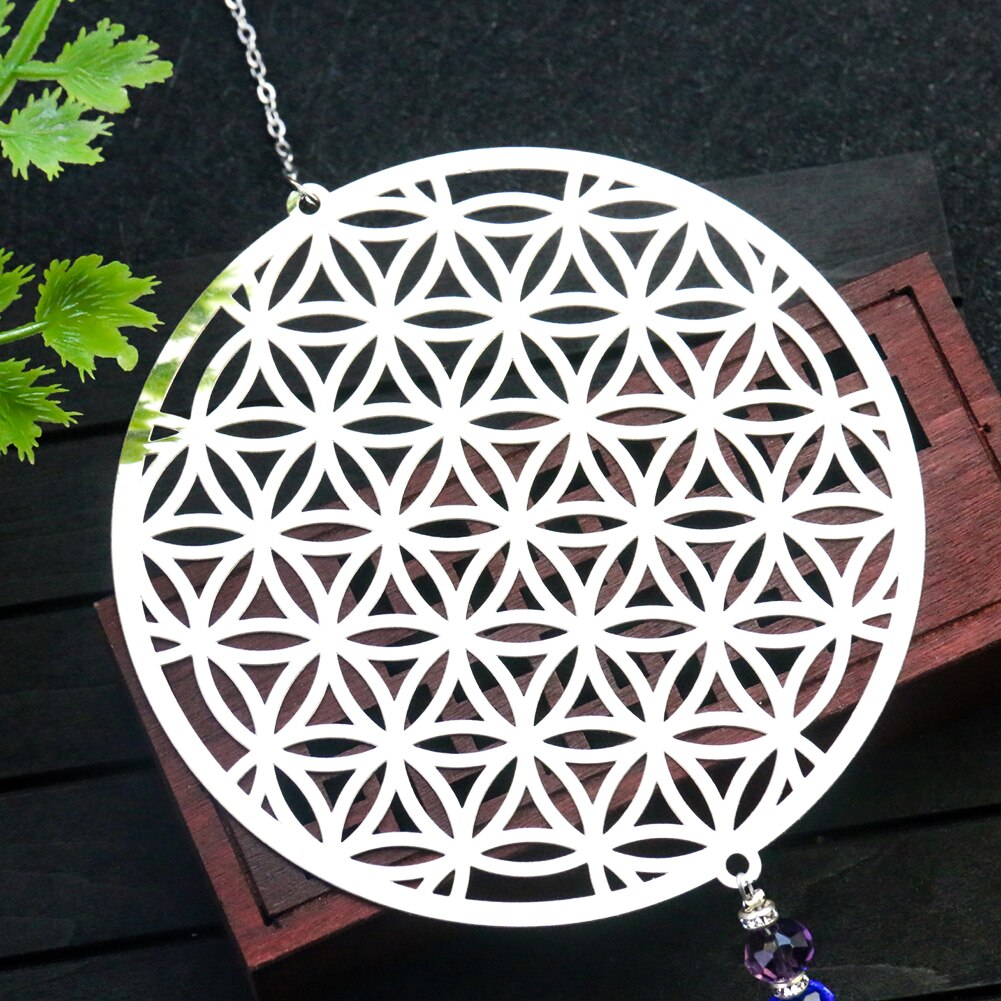 Flower Shaped Sun Catcher Pendant Aurora Mandala Crystal Prism Rainbow Maker Chakra Yoga Hanging Home Wedding Window Decor