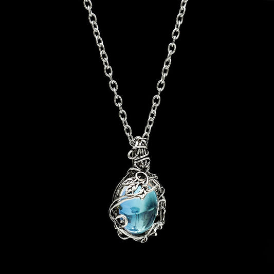 Water Crystal Gemstone Pendant Necklace Gems