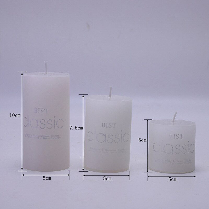 European Style Classical Cylindrical Multi Color Handmade Scented Candles Smoke Free Wedding Hotel Festive Atmosphere Decoration