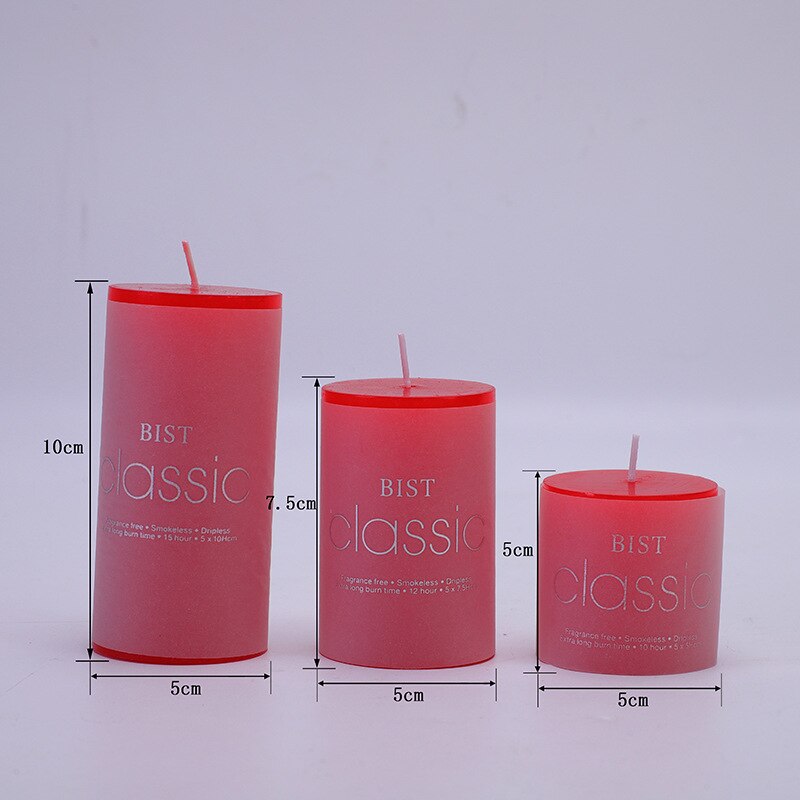 European Style Classical Cylindrical Multi Color Handmade Scented Candles Smoke Free Wedding Hotel Festive Atmosphere Decoration