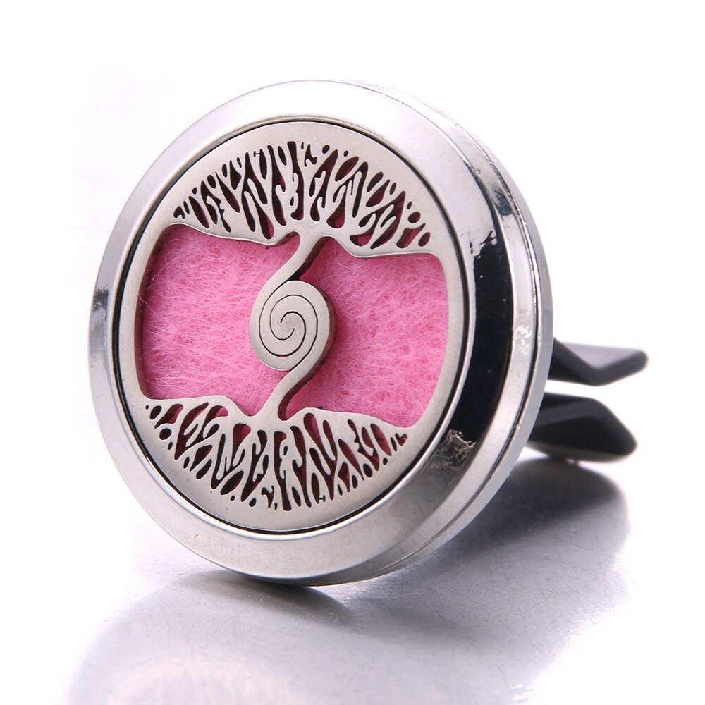Tree of Life Stainless Steel Car Air Freshener Perfume Essential Oil Diffuser Locket