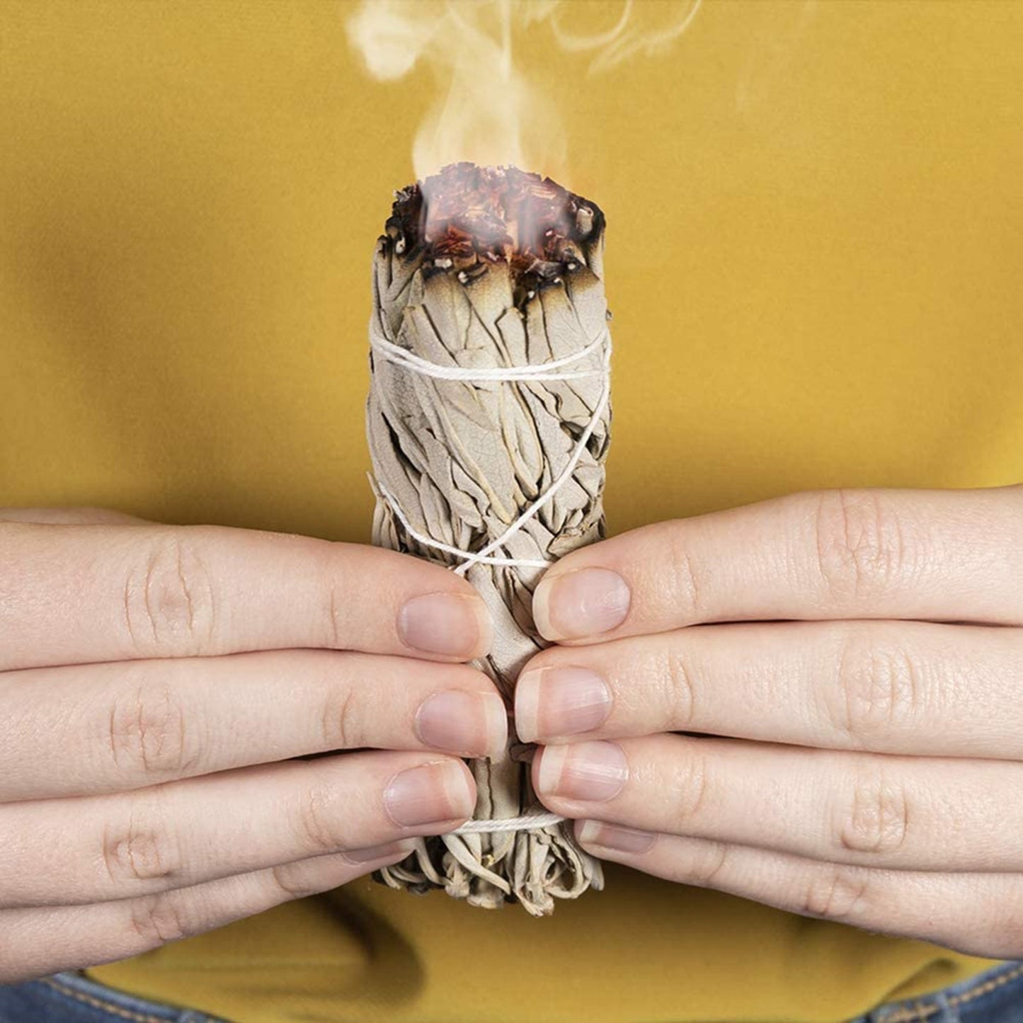 10cm White Sage Bundle California Smudge Stick Wand for Spiritual Burning, Palo Santo Sticks Aromatherapy Energy Cleansing Bundles