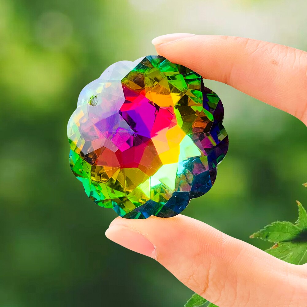 Symphony Mandala Crystal Pendant Faceted Glass Rainbow Prisms Sun Catcher Lamp Accessories DIY Home Décor