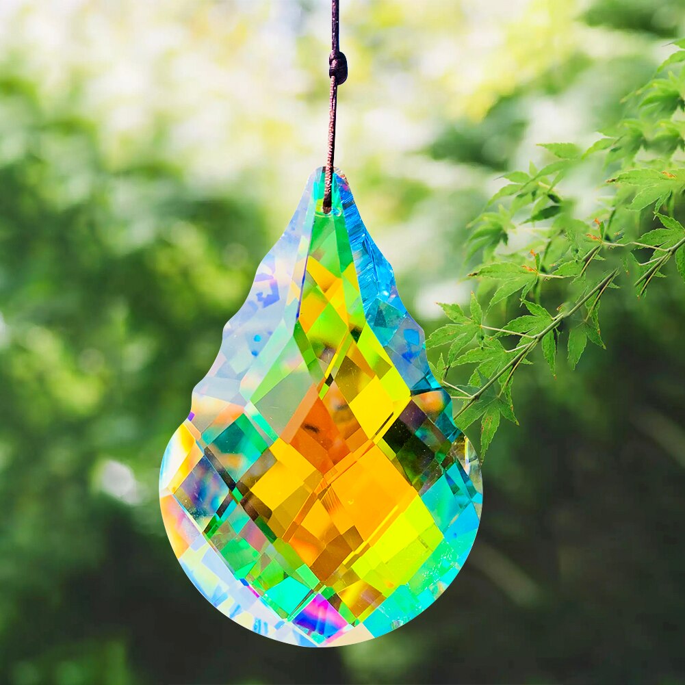 80MM Chandelier Crystal AB Color Gourd Glass Art Crystal Prism Faceted Rainbow Maker Festive Home Garden Decoration
