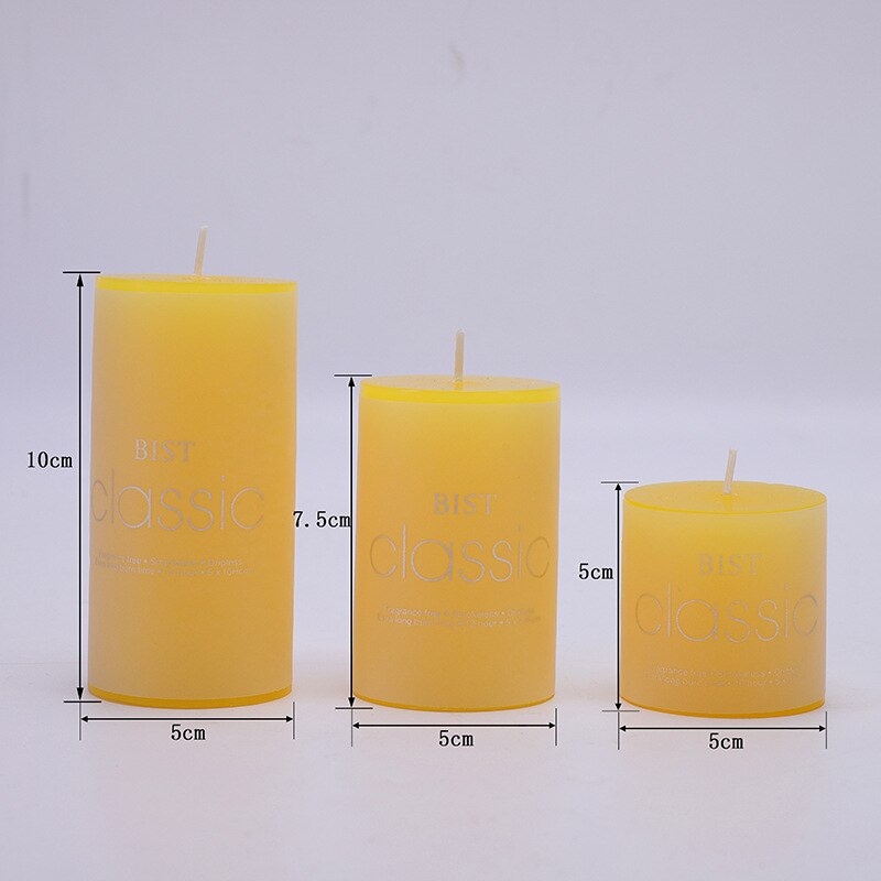 European Style Classical Cylindrical Multi Color Handmade Scented Candles Smoke Free Wedding Hotel Festive Atmosphere Decoration