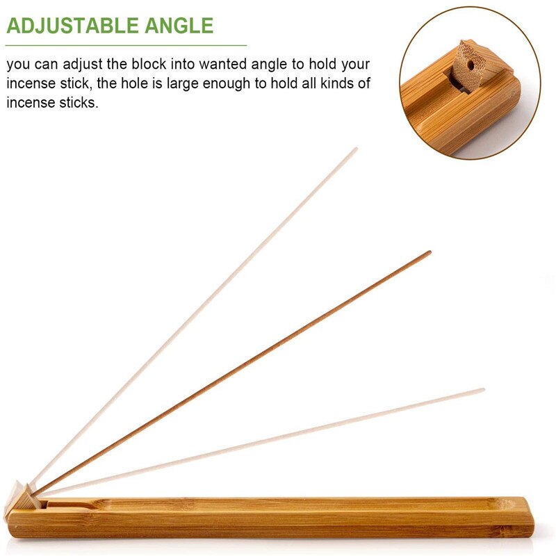 Elegant Natural Plain Wooden Incense Burner Stick Ash Catcher  Brass Incense Holder  Zen Buddhist Supplies