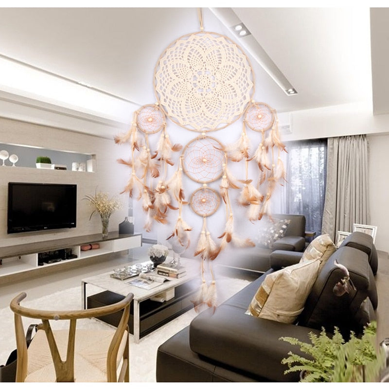 Five-ring Wind Chime Ornaments Creative Dream Catcher Decoration Wall Hanging