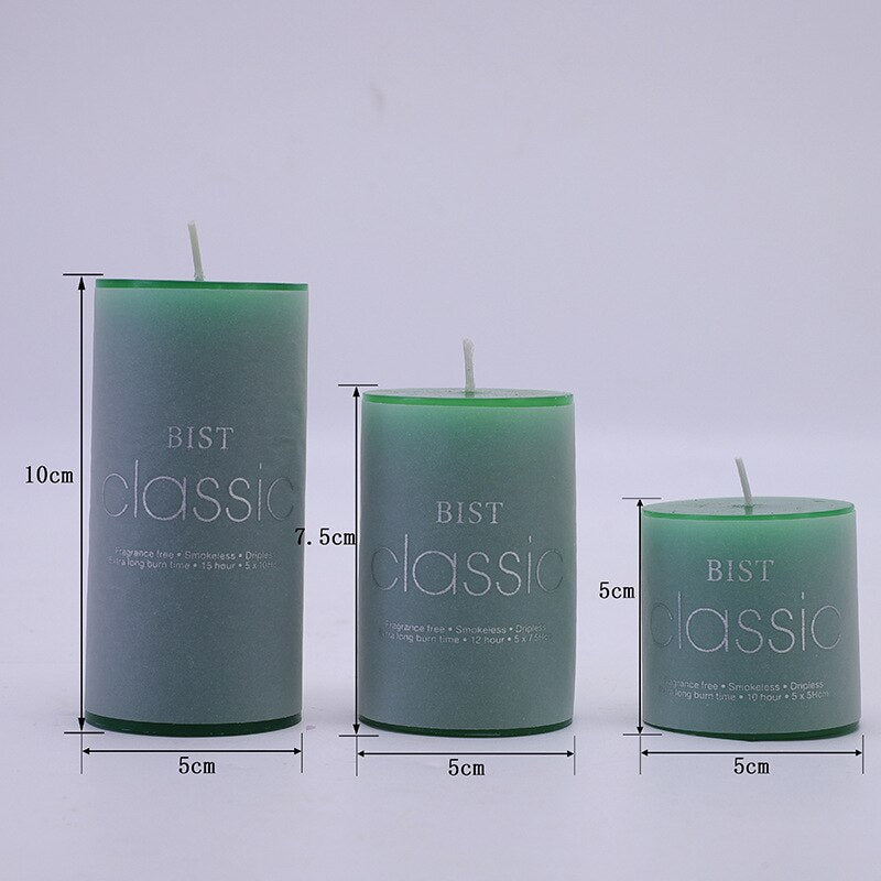 European Style Classical Cylindrical Multi Color Handmade Scented Candles Smoke Free Wedding Hotel Festive Atmosphere Decoration